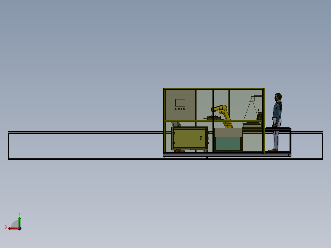 屏幕整箱上料撕膜设备sw16可编辑后视图
