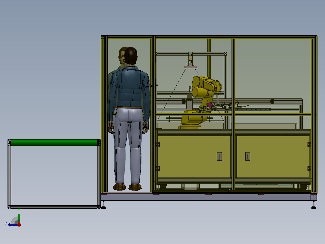 屏幕整箱上料撕膜设备sw16可编辑右视图