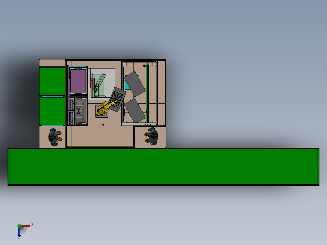 屏幕整箱上料撕膜设备sw16可编辑俯视图
