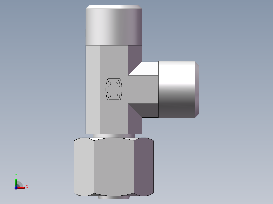 CC+CD 三通组合接头、CC-14前视图
