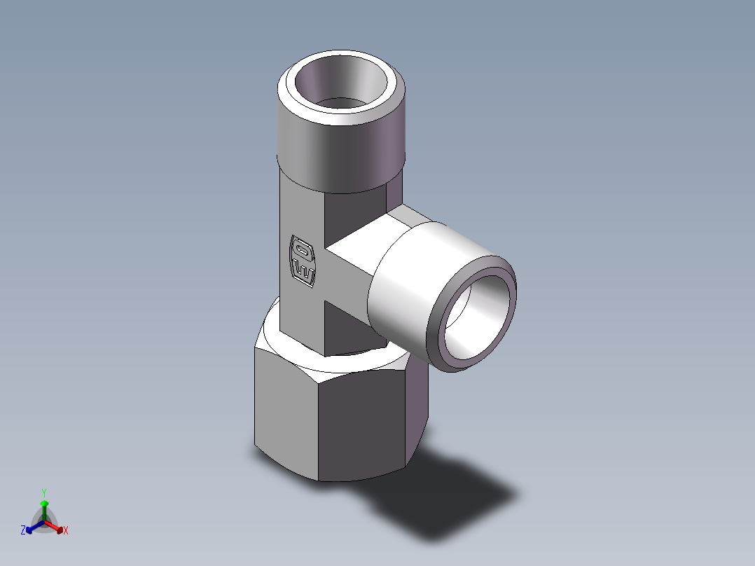 CC+CD 三通组合接头、CC-14正等轴测图