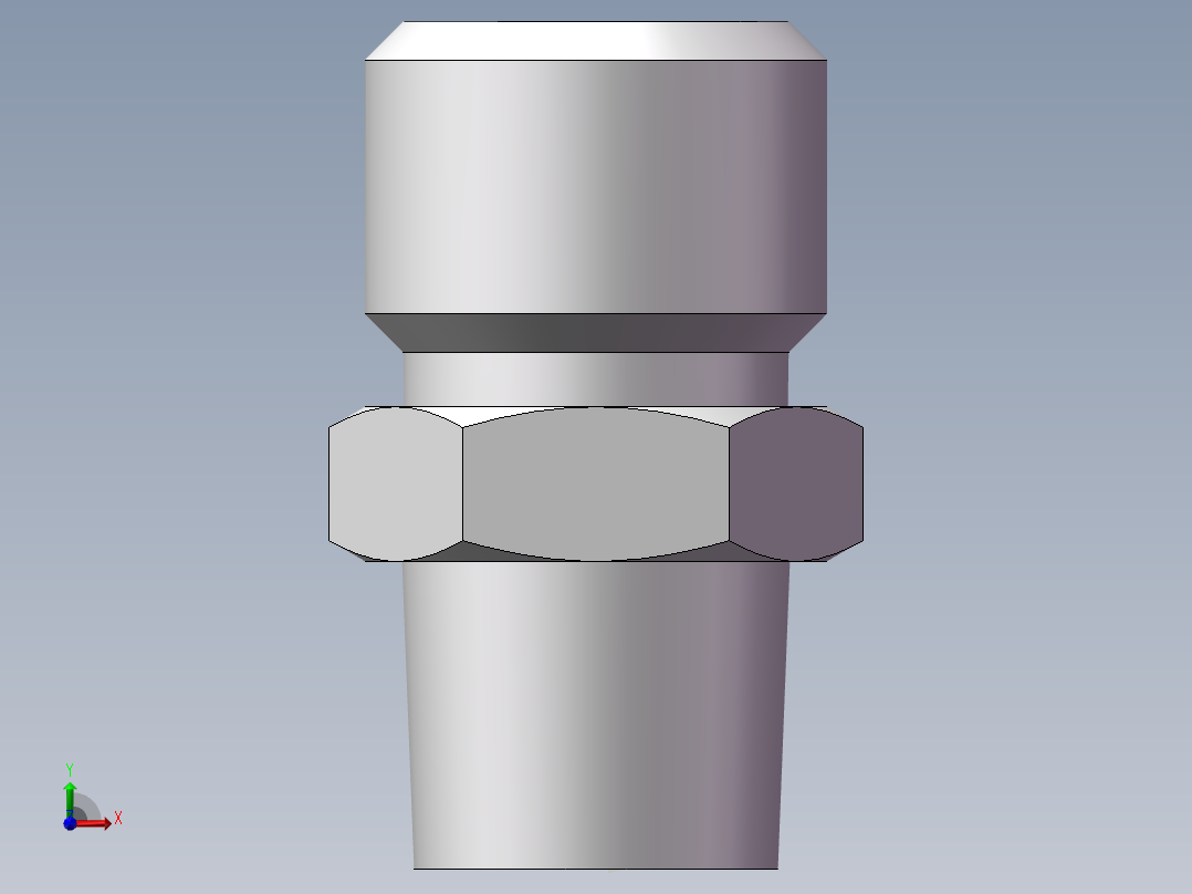 英制锥管螺纹直接头、1CT-12-02SP前视图