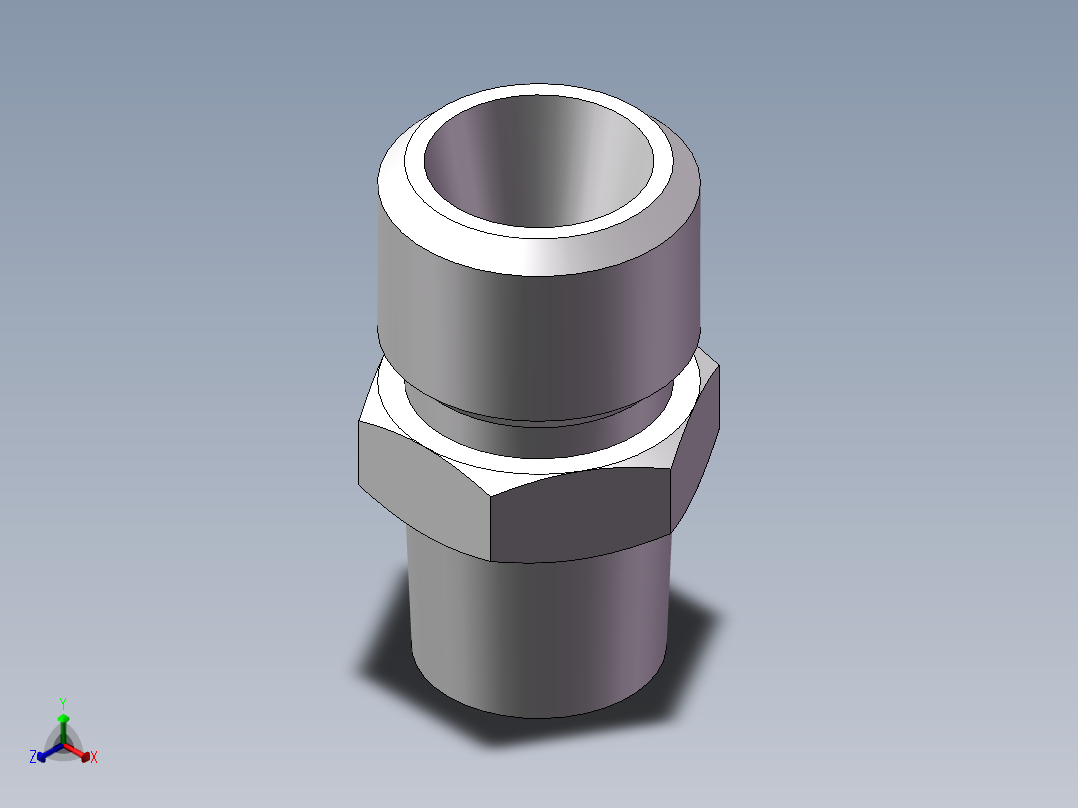 英制锥管螺纹直接头、1CT-12-02SP正等轴测图