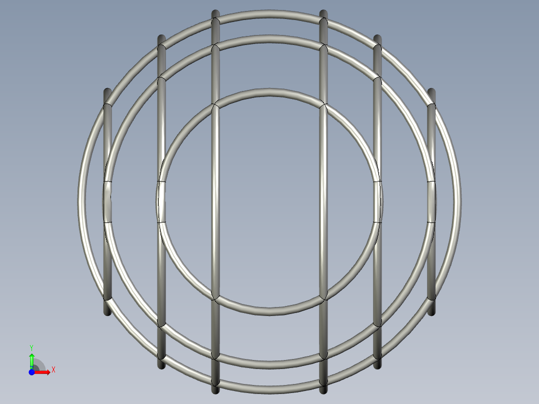 球形骨架框架前视图