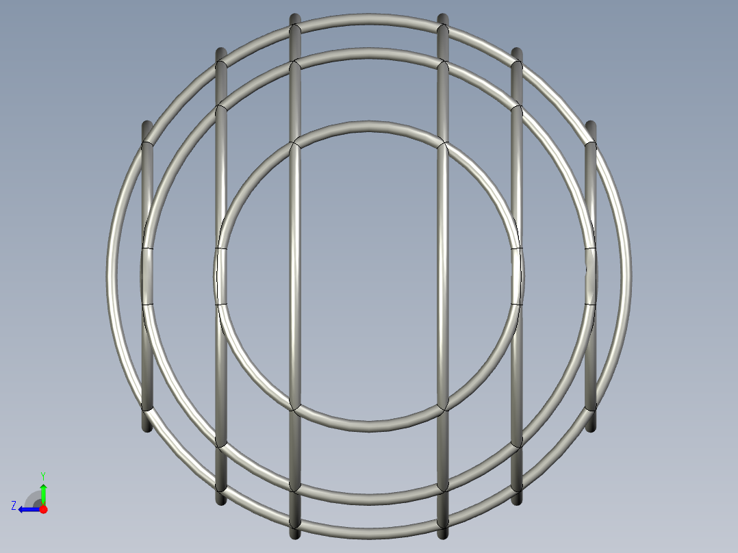 球形骨架框架右视图