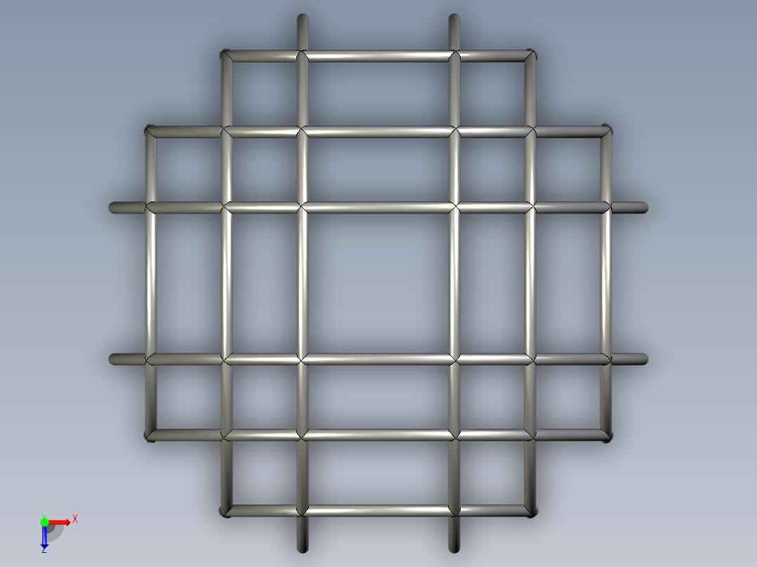 球形骨架框架俯视图