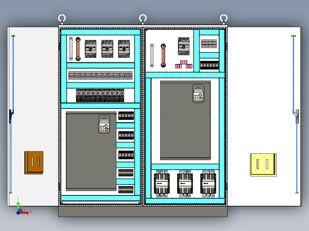 控制柜拼柜变频器+变频器星三角控制柜前视图