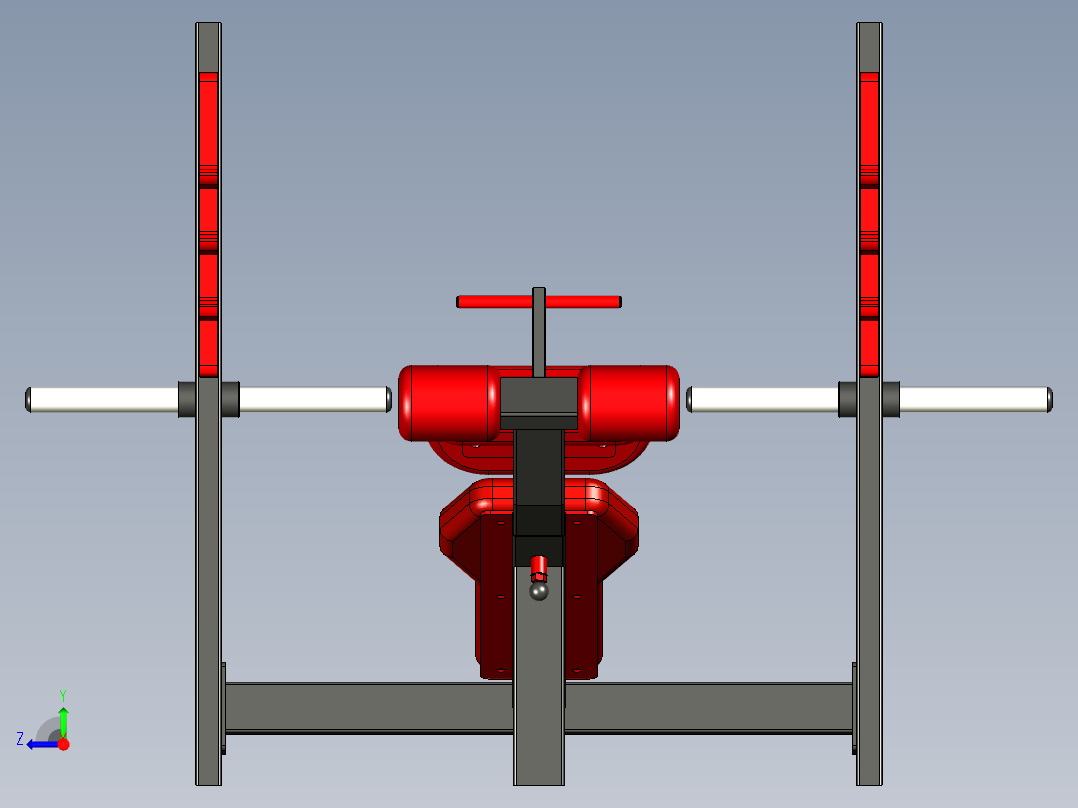 B3003757-下斜平板卧推健身器材右视图