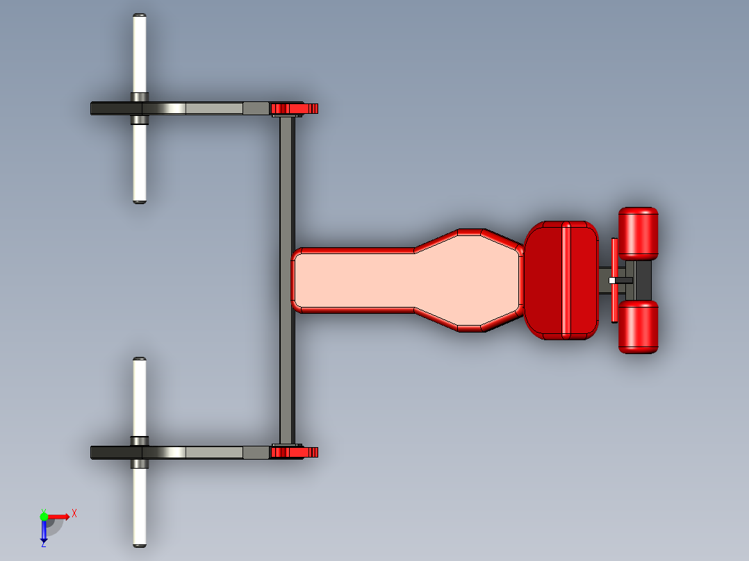 B3003757-下斜平板卧推健身器材俯视图
