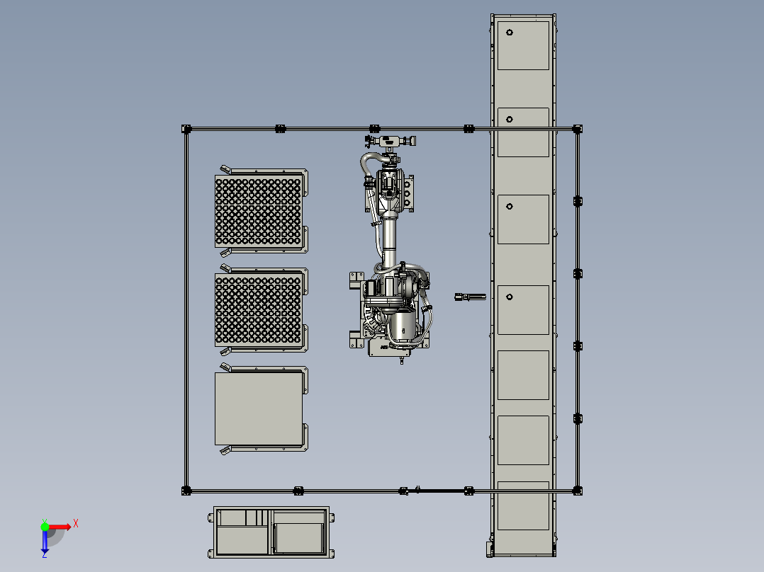 砂芯自动化上冒口工作站俯视图