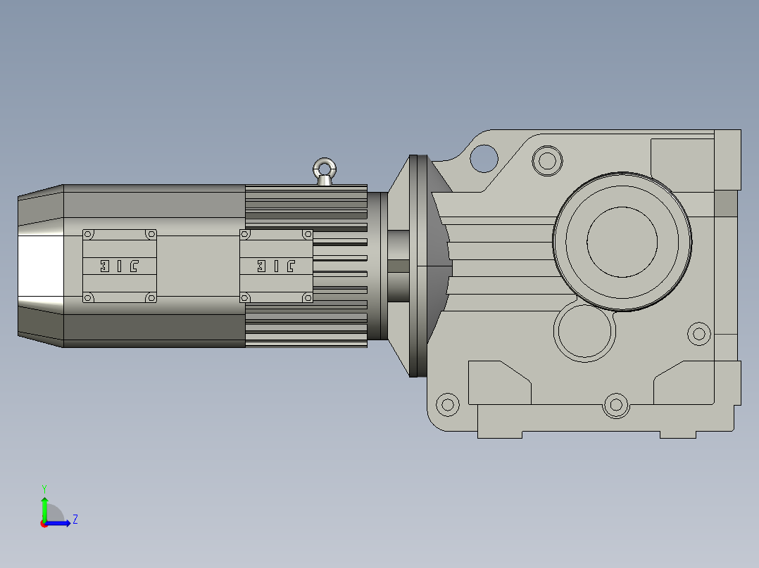 JRTK97DS112M4-180-A电机减速机组左视图