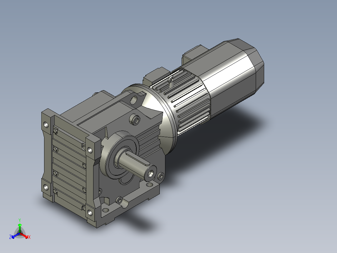 JRTK97DS112M4-180-A电机减速机组正等轴测图