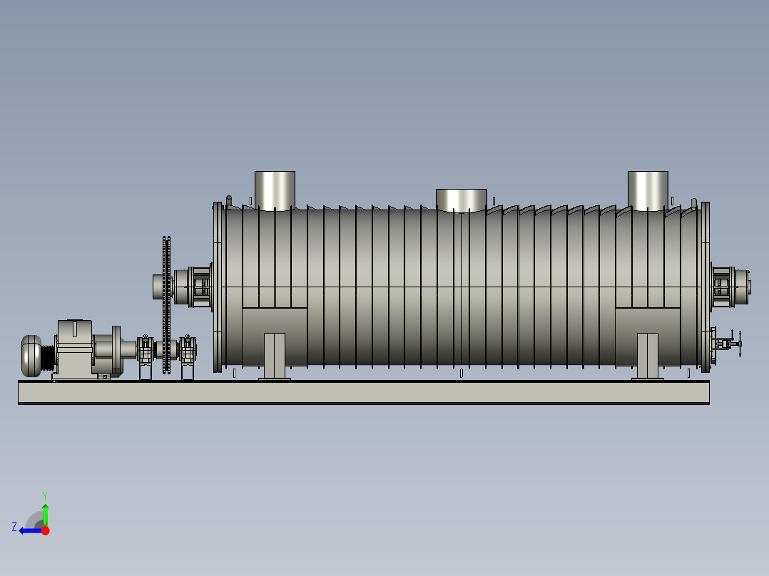 污泥干化用桨叶式干燥机右视图