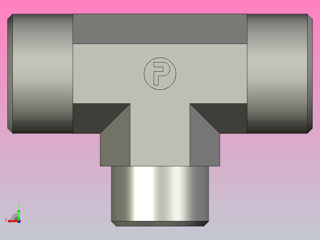 EO管接头三通异径管TR15 12 15L71X.igs后视图