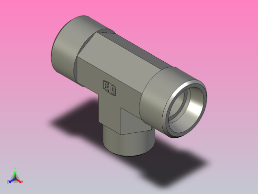 EO管接头三通异径管TR15 12 15L71X.igs正等轴测缩略图