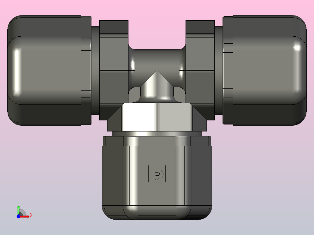三通接头P6TU6前视图