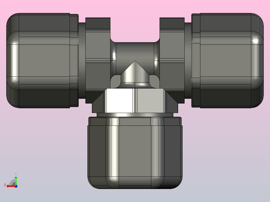 三通接头P6TU6后视图