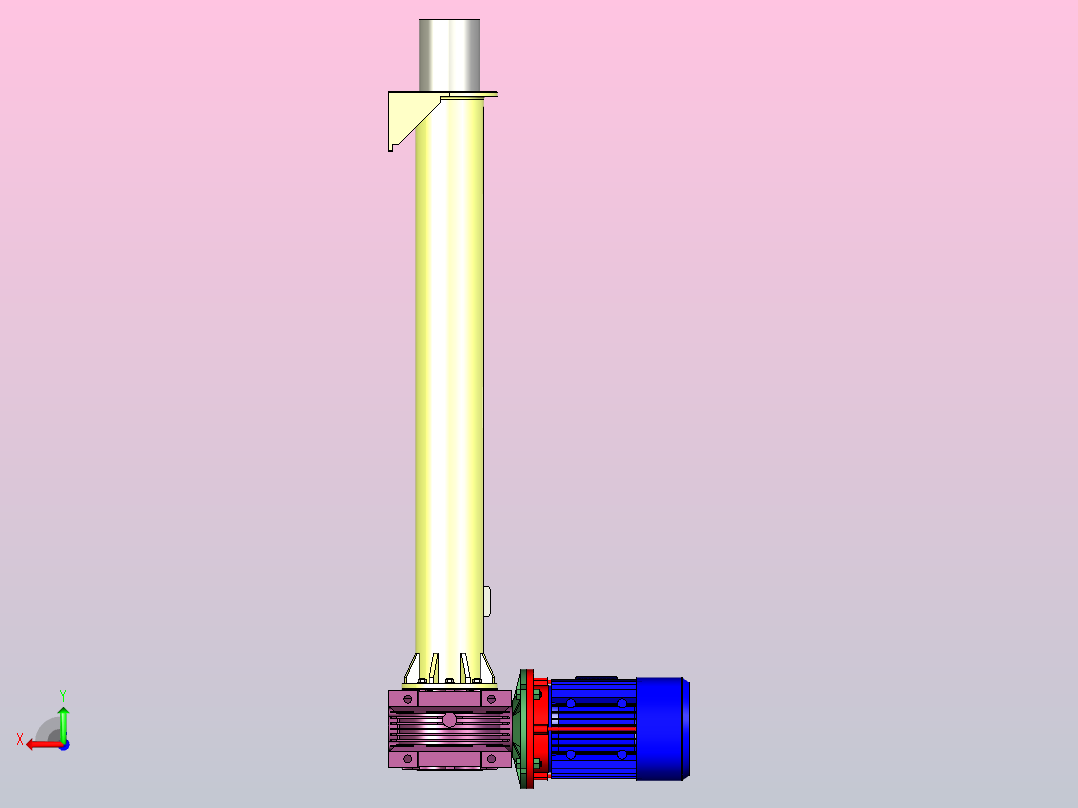 2.2千瓦NMRV线性执行器3D图纸 STP格式后视图
