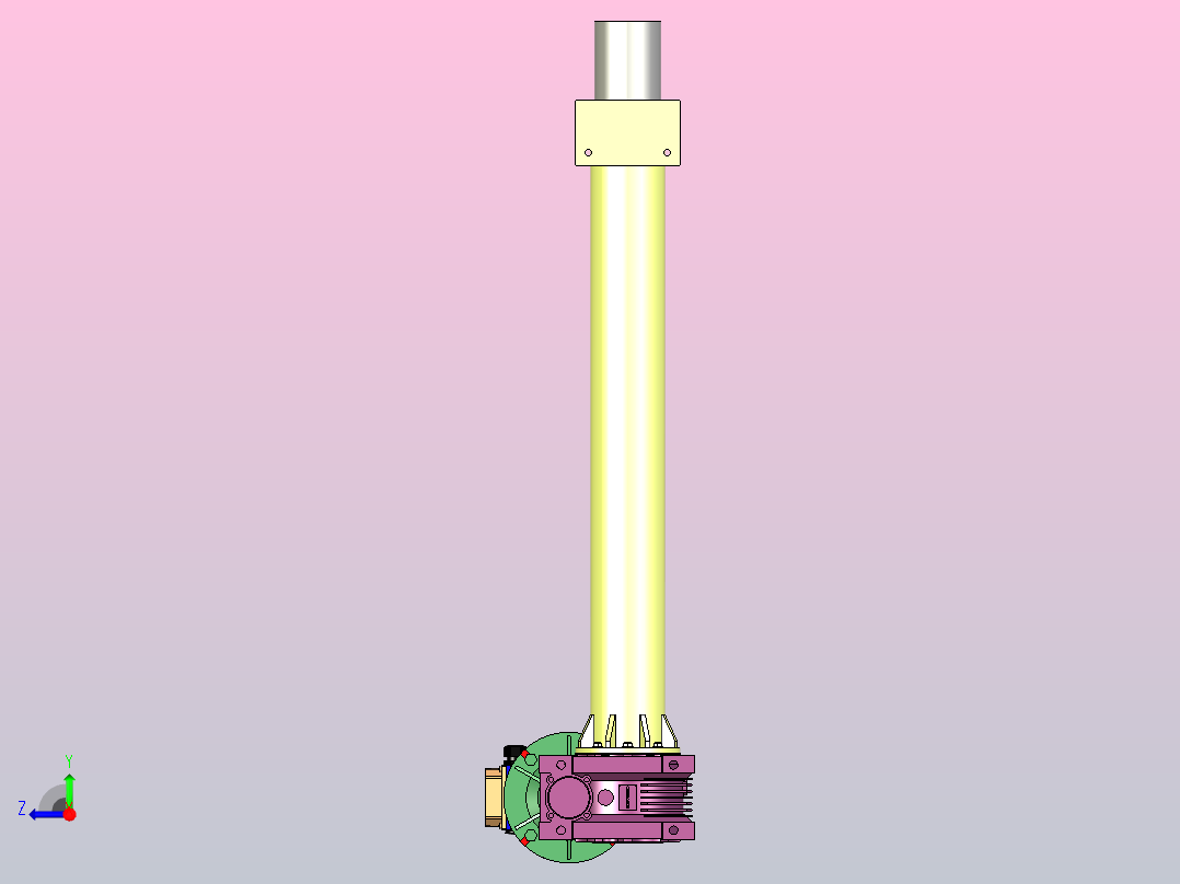 2.2千瓦NMRV线性执行器3D图纸 STP格式右视图