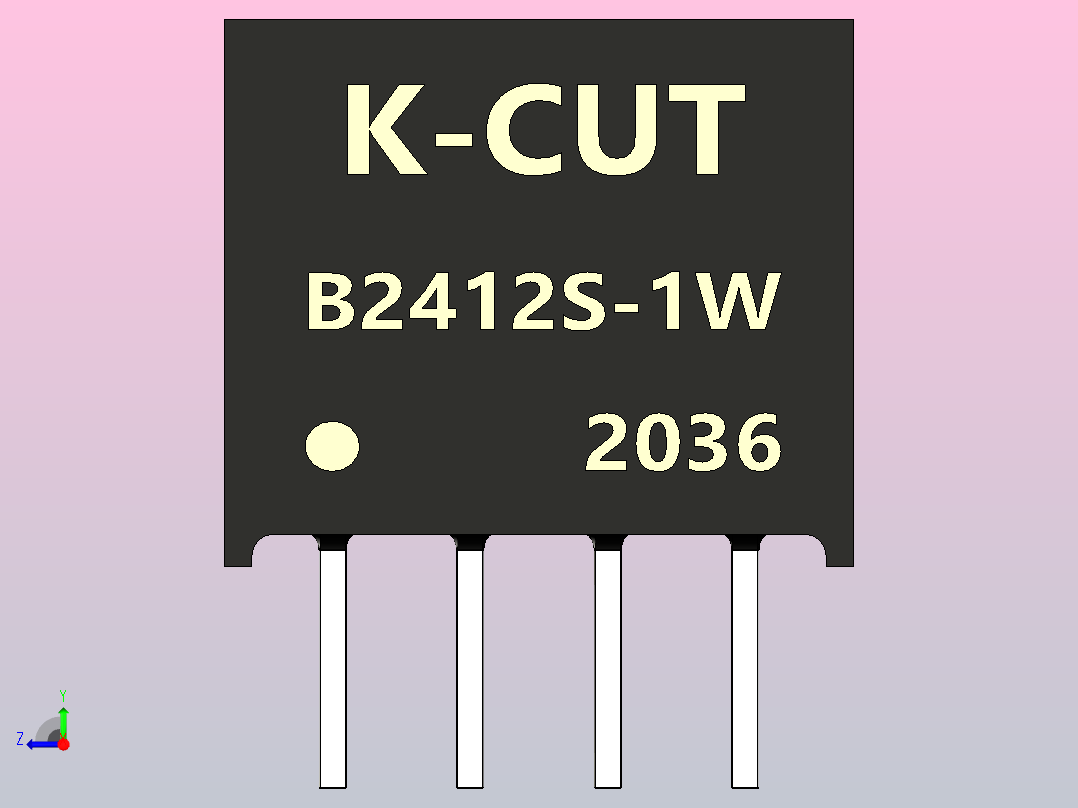 DC DC隔离电源模块B2412S-1W功率模块转换器右视图