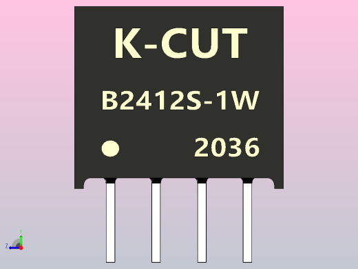 DC DC隔离电源模块B2412S-1W功率模块转换器右视缩略图