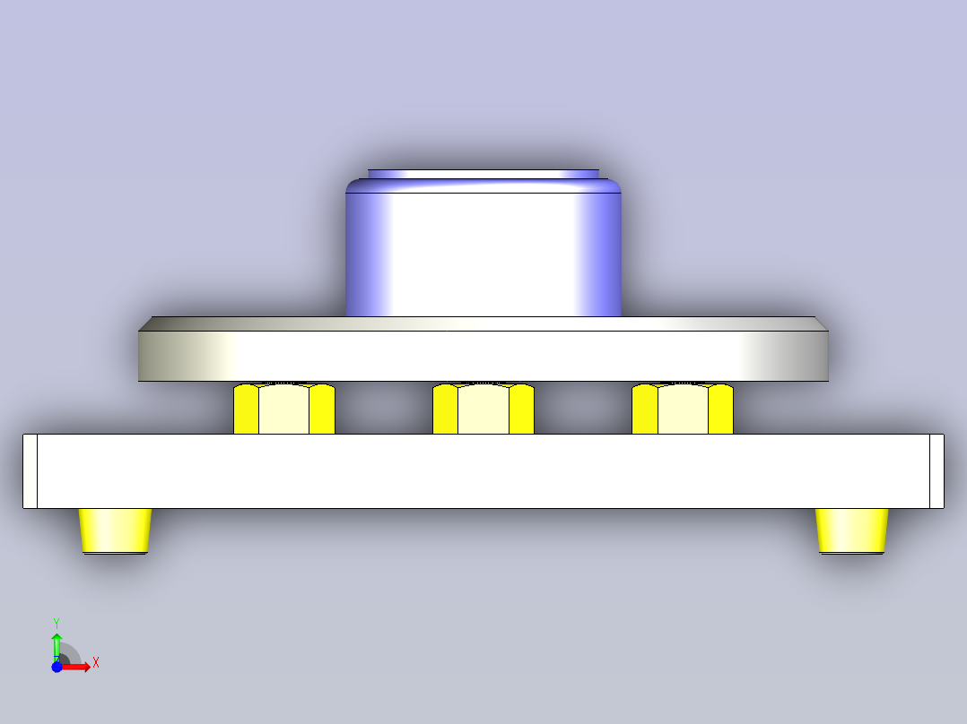 一种粘接用转台3D图纸前视图