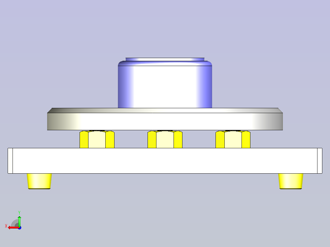 一种粘接用转台3D图纸后视图