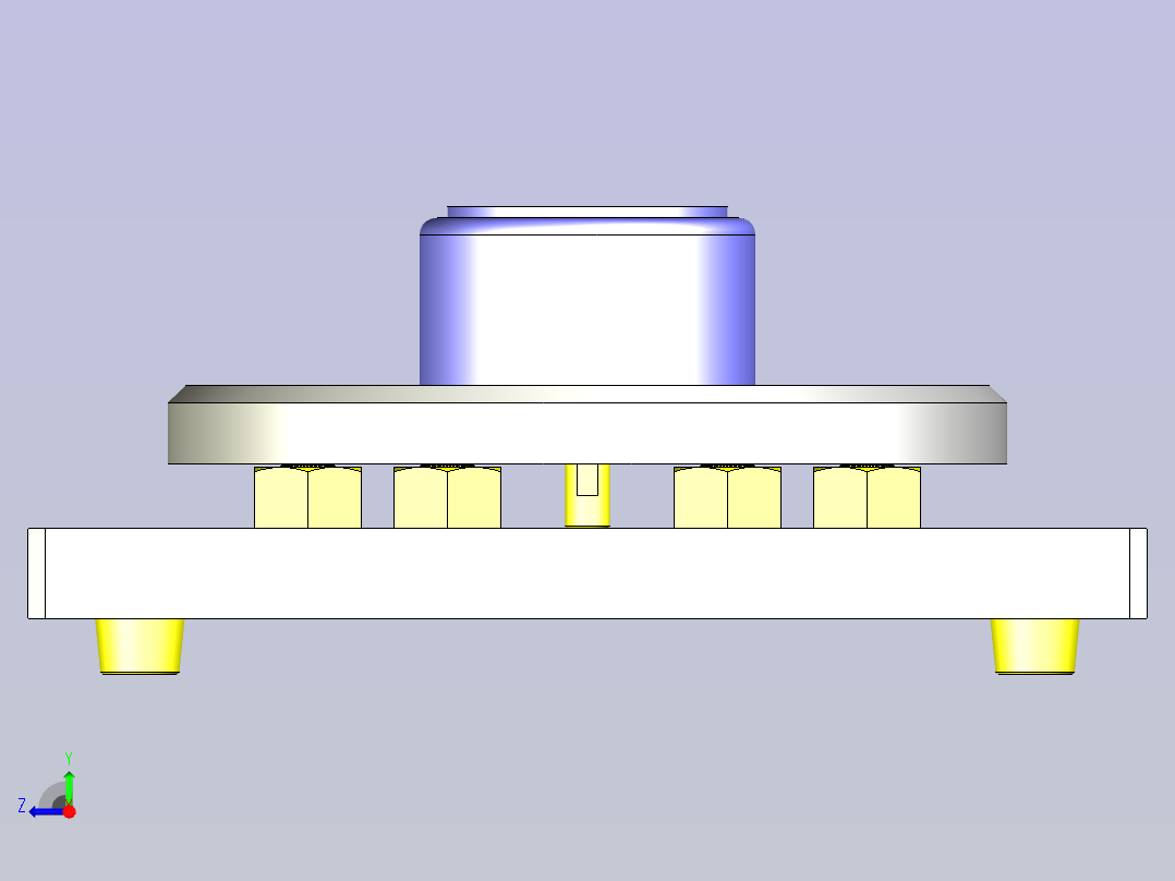 一种粘接用转台3D图纸右视图