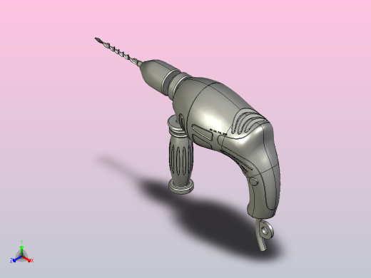 电钻3D模型正等轴测缩略图