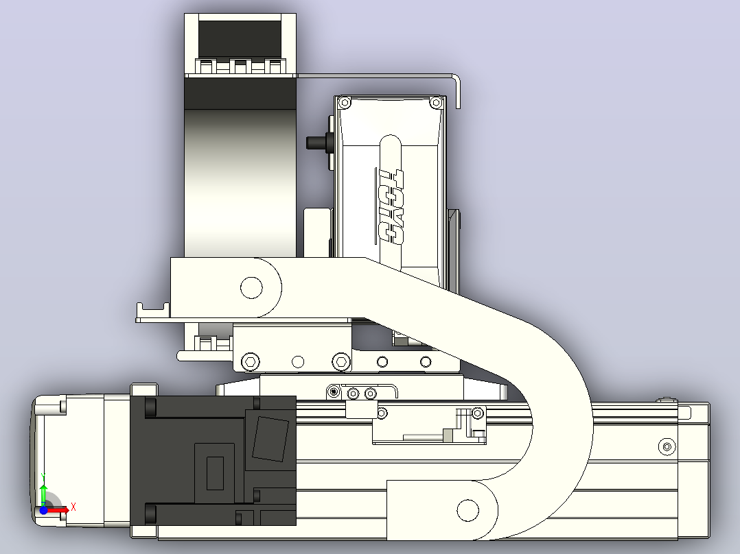 XYGT320-A1-50-100-M-C-0001负载5-8KG XY丝杆模组 内嵌式 XYGT320-A1 替换东佑达TOYO直线滑台模组前视图