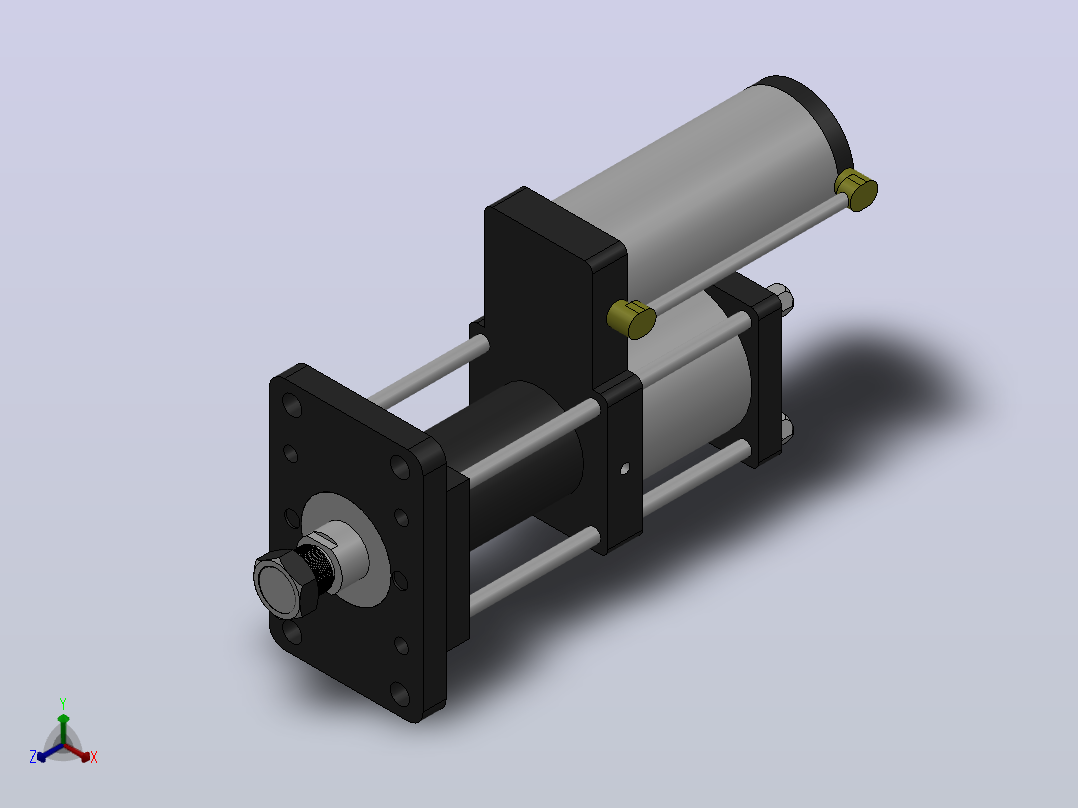 MPT-20T系列标准型[MPT-125-100-5-20T-M1-S1-0°]气压增压缸主视图