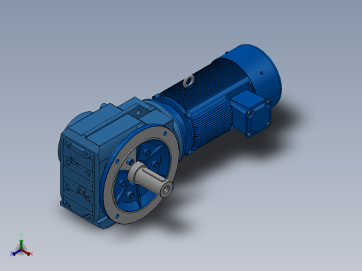 KF77法兰轴伸式安装螺旋锥齿轮减速机KF77-YV1.1-6P-135.28-M1-0°-A正等轴测缩略图