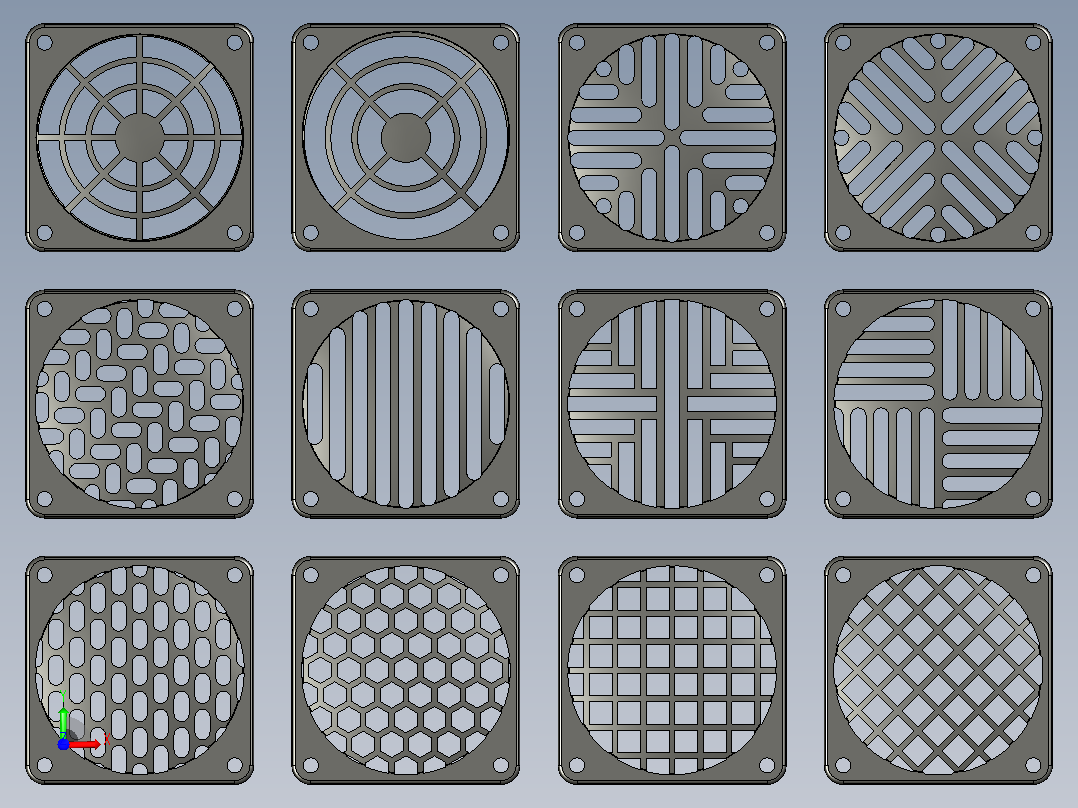 60x60mm 轴流风扇的塑料前视图