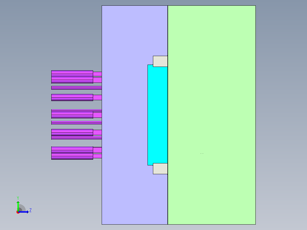 某企业电脑主机机箱壳注塑模具3D+CAD1455487左视图