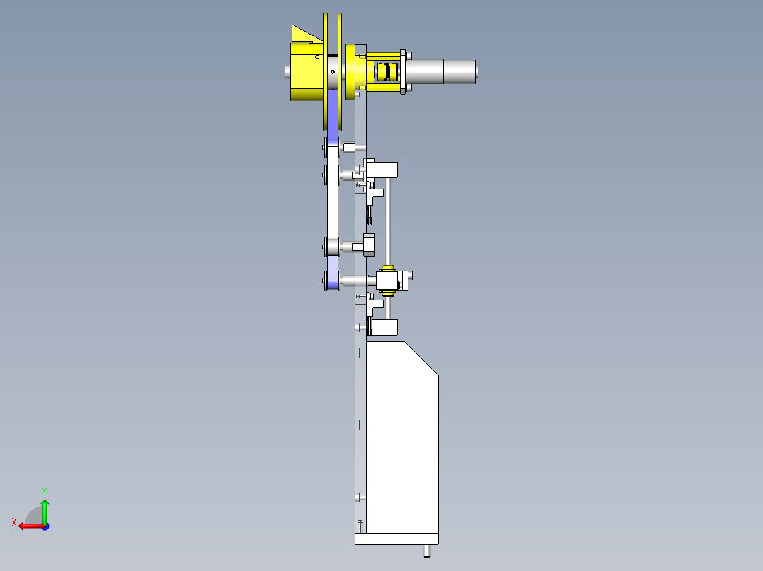 板材进给跳动辊后视图
