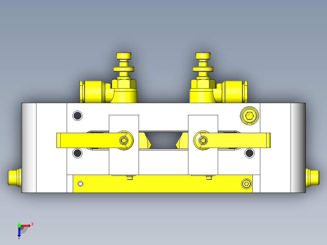 吹气枪位置调整机构俯视图