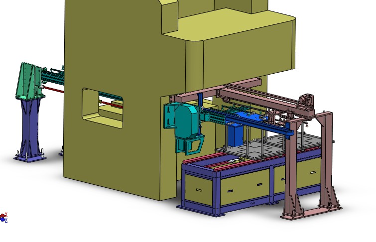 方料搬运压力机冲压与取料3D图纸H261 自动化设备3D图纸