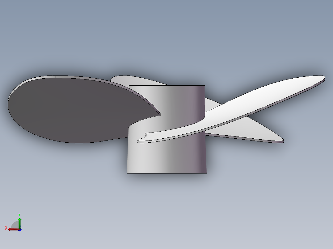 船用螺旋桨后视图