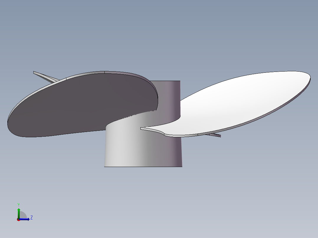 船用螺旋桨左视图