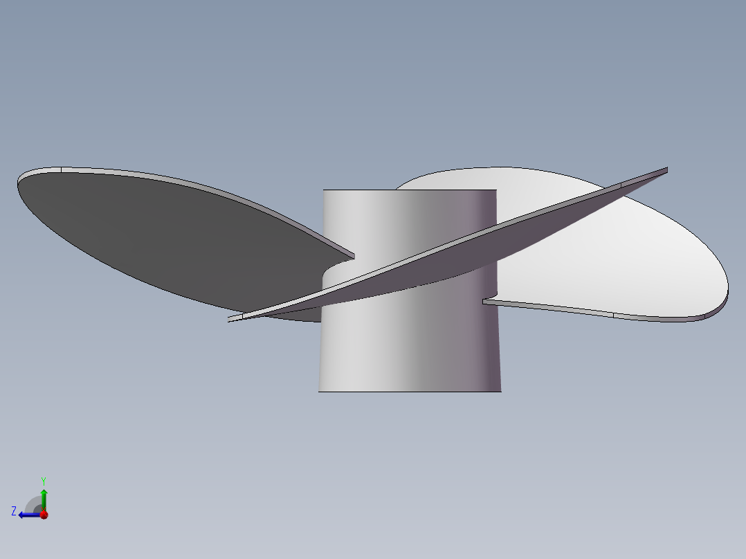 船用螺旋桨右视图