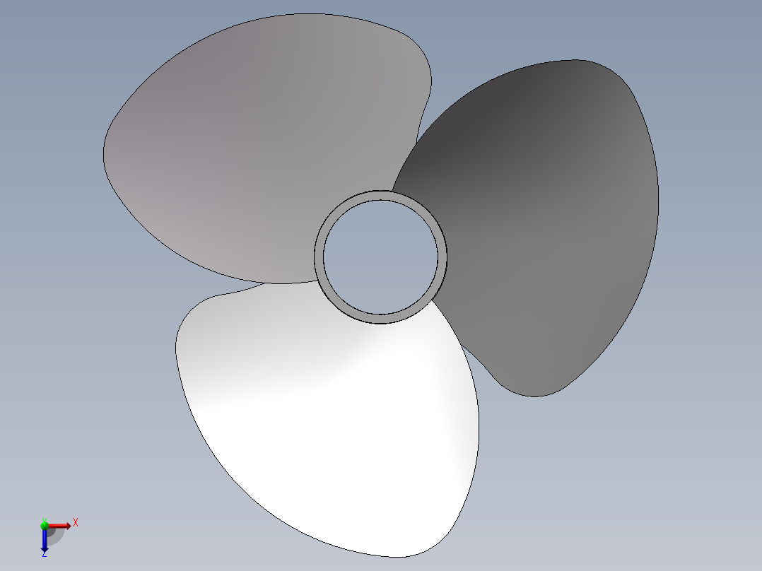 船用螺旋桨俯视图