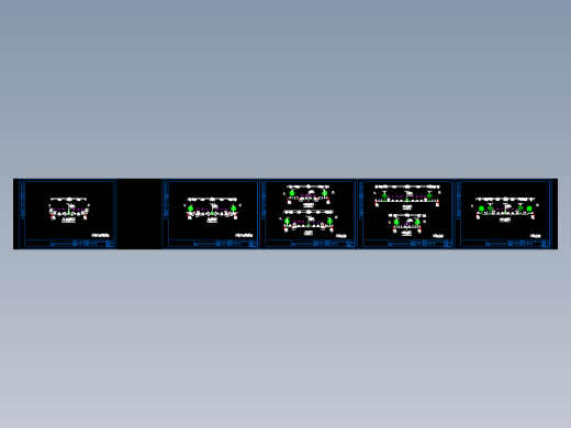 30米～55米道路标准横断面5张CAD（四车道六车道八车道）