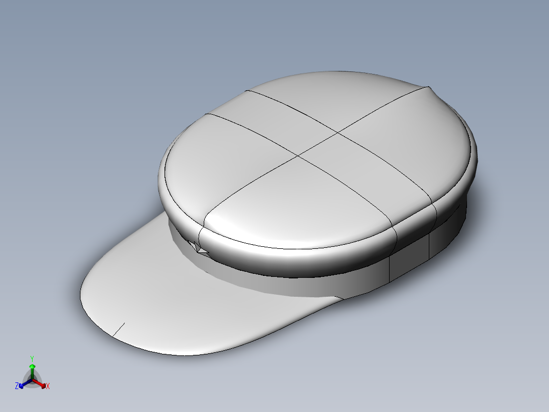 65解放帽正等轴测图