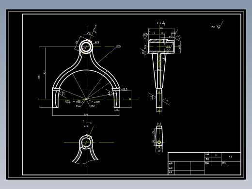 汽车手动挡变速器拨叉图纸下载