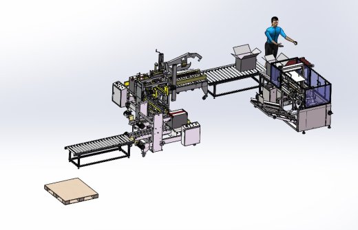 自动化包装设计方案模型3d图纸流水线整线开箱机装箱机封箱机缩略图