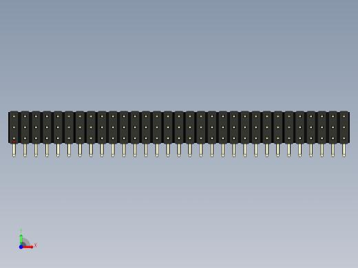 彩色公排针 100mil 2.54mm 系列-DS1022_black_3x31p_100mil_TypeD_rev1.0前视缩略图