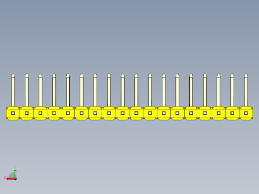 彩色公排针 100mil 2.54mm 系列-DS1022_yellow_18p_100mil_TypeU_rev1.0后视缩略图
