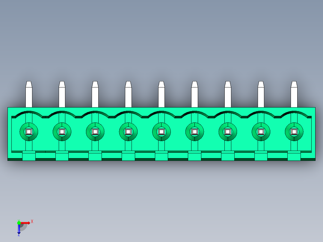 DEGSON 2EDG 系列 5.08mm 可插拔接线端子组-2EDGRC-5.08-09P-14-00AH俯视图