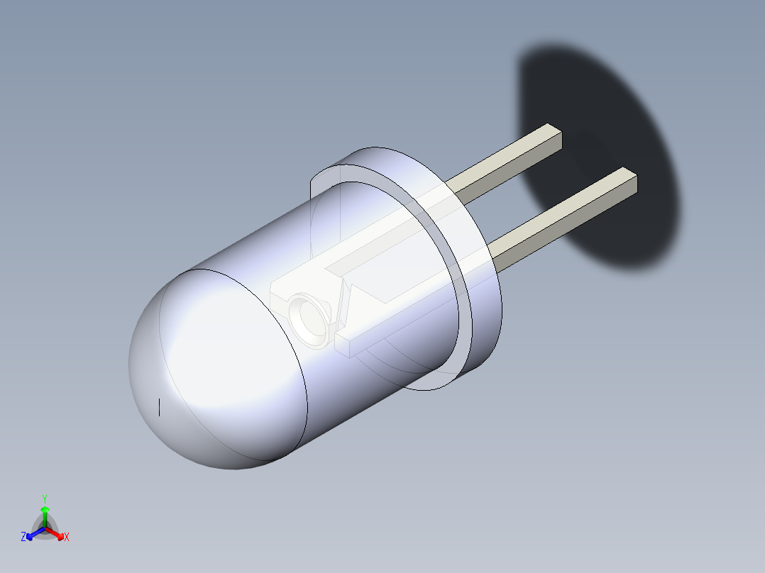 LED_Round_Clear_D5.0mm正等轴测图