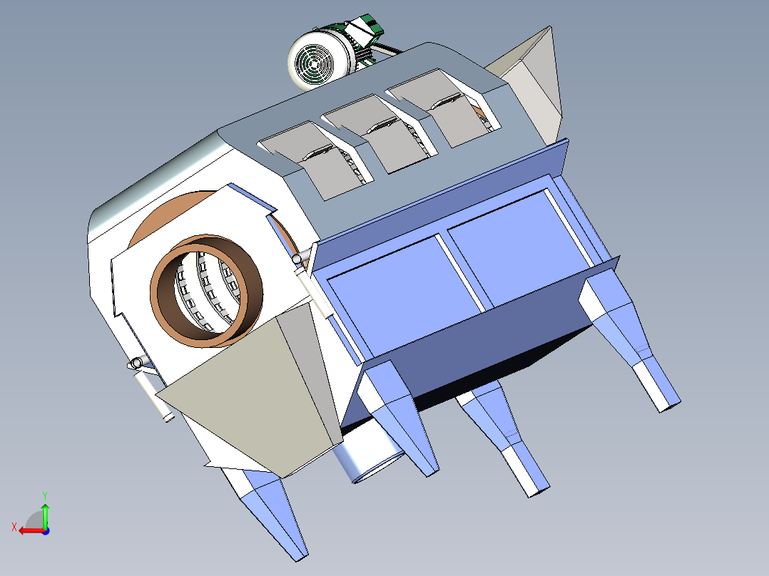 内置喷雾器喷嘴清洗谷物机后视图